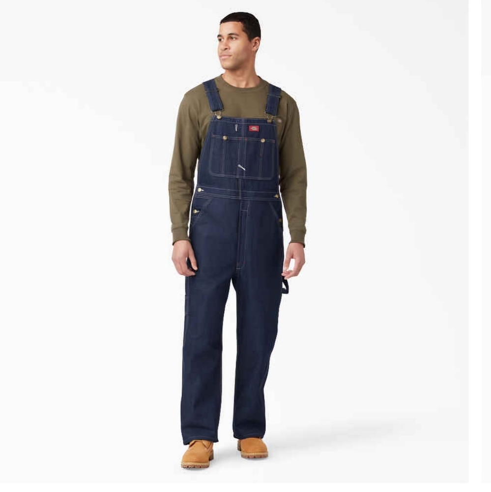 NWOT DICKIES Men'sIndigoBibOveralls-tag says34x34;BUT,fit like 38x36..Mislabeled